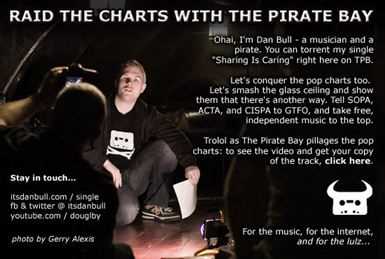 The Pirate Bay proudly promotes Dan Bull!